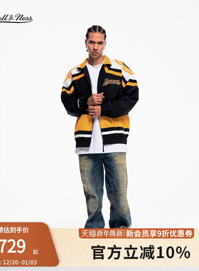 mitchell&ness25秋冬新品夹克美式复古宽松保暖撞色刺绣外套男MN