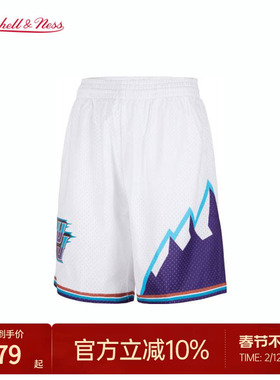 MN爵士队96-97赛季球裤美式复古潮流运动球迷版正品运动短裤男NBA