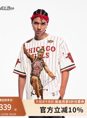 mitchell&ness短袖T恤公牛队猛龙队经典复古圆领运动T恤情侣MN