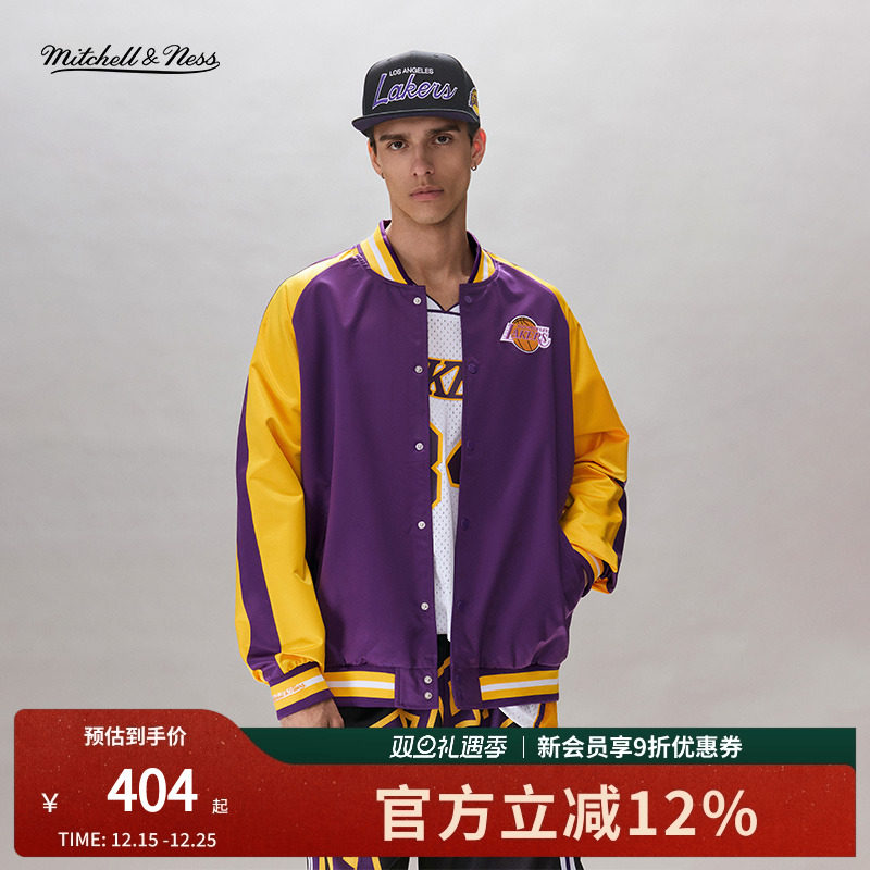 MN湖人队缎面防风保暖棒球夹克男