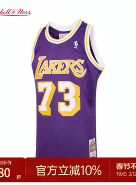 【明星同款】湖人队罗德曼98-99赛季NBA官方MN复刻73号球衣球迷版
