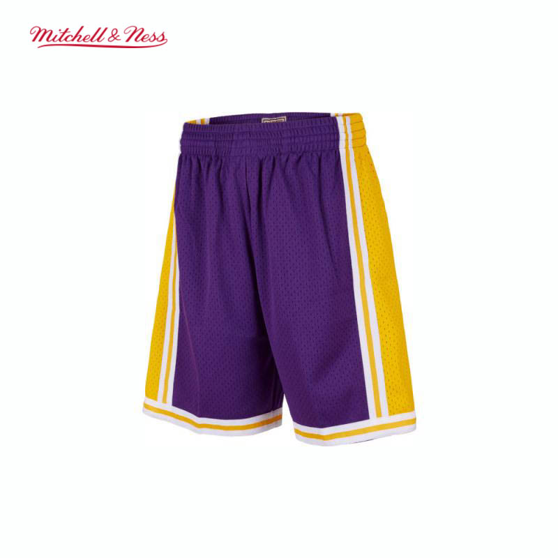 湖人队MN复古球裤SW网眼运动短裤