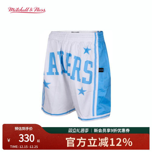 MN湖人队BigFace复古运动短裤男