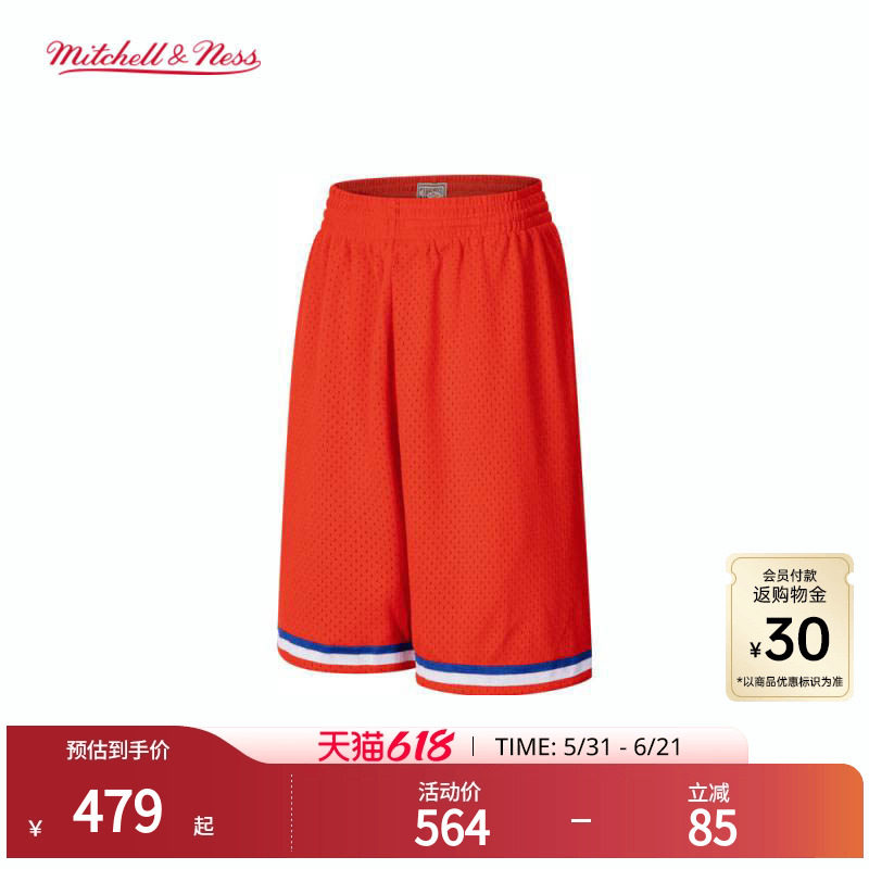 MN76人82-83赛季球裤经典美式条纹潮流正品运动短裤男球迷版NBA