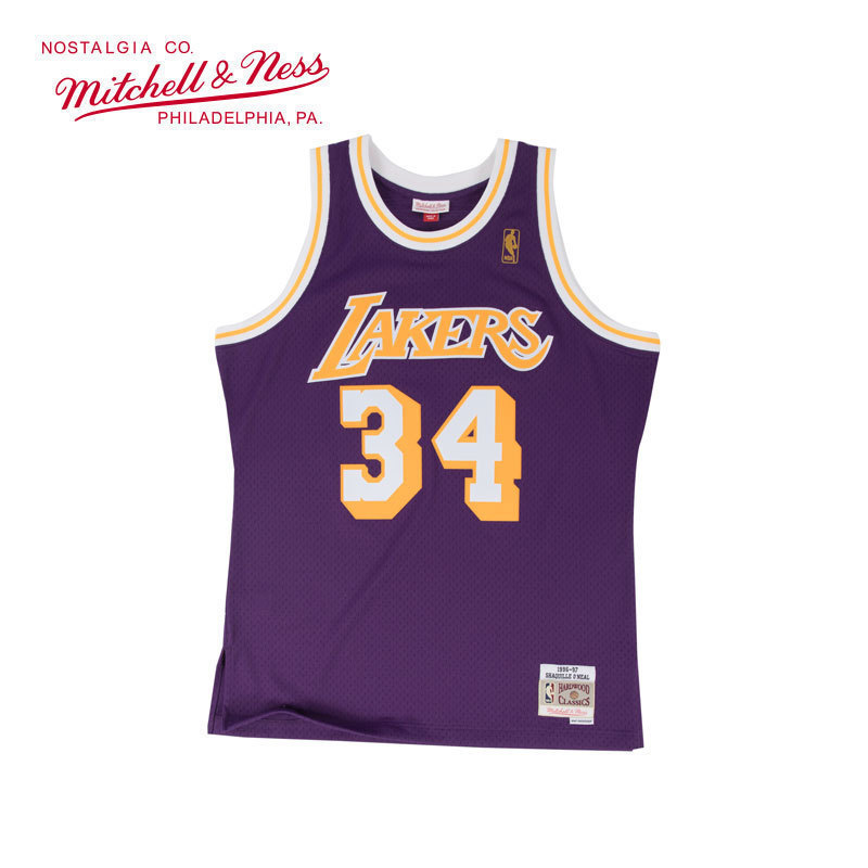Mitchell&Ness奥尼尔96-97年湖人SW复古MN球衣联名男宽松篮球服潮
