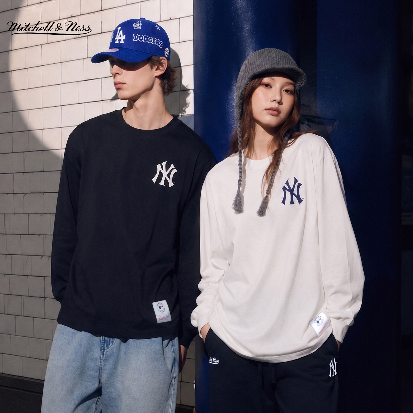 MNxMLB道奇洋基运动长袖T恤男女图片