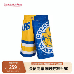 男MN BigFace3.0运动球裤 mitchell&ness短裤 勇士队复古潮流时尚