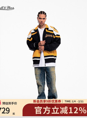 mitchell&ness25秋冬新品夹克美式复古宽松保暖撞色刺绣外套男MN