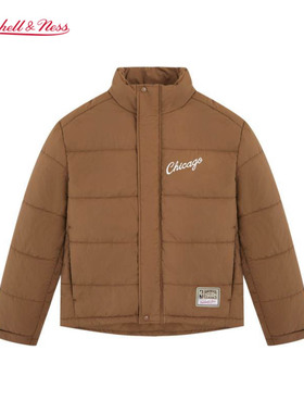 mitchell&ness棉服公牛湖人简约百搭保暖短款立领外套男女MN