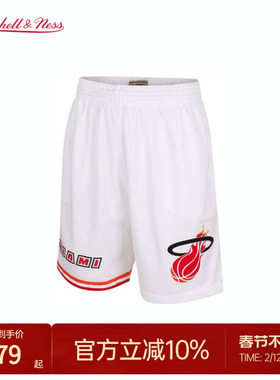 MN热火队96-97赛季球裤美式复古潮流休闲球迷版正品运动短裤男NBA
