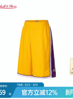 MN湖人队09-10赛季75周年纪念球裤美式潮流经典百搭运动短裤NBA