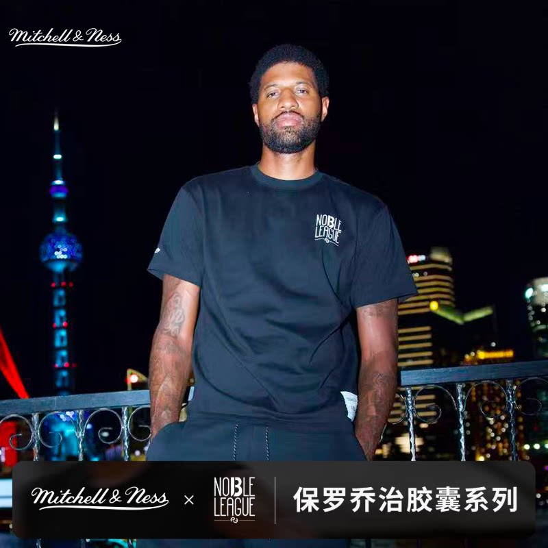 MN官方【NOBLE LEAGUE联名】保罗乔治系列签名印花运动短袖T恤男