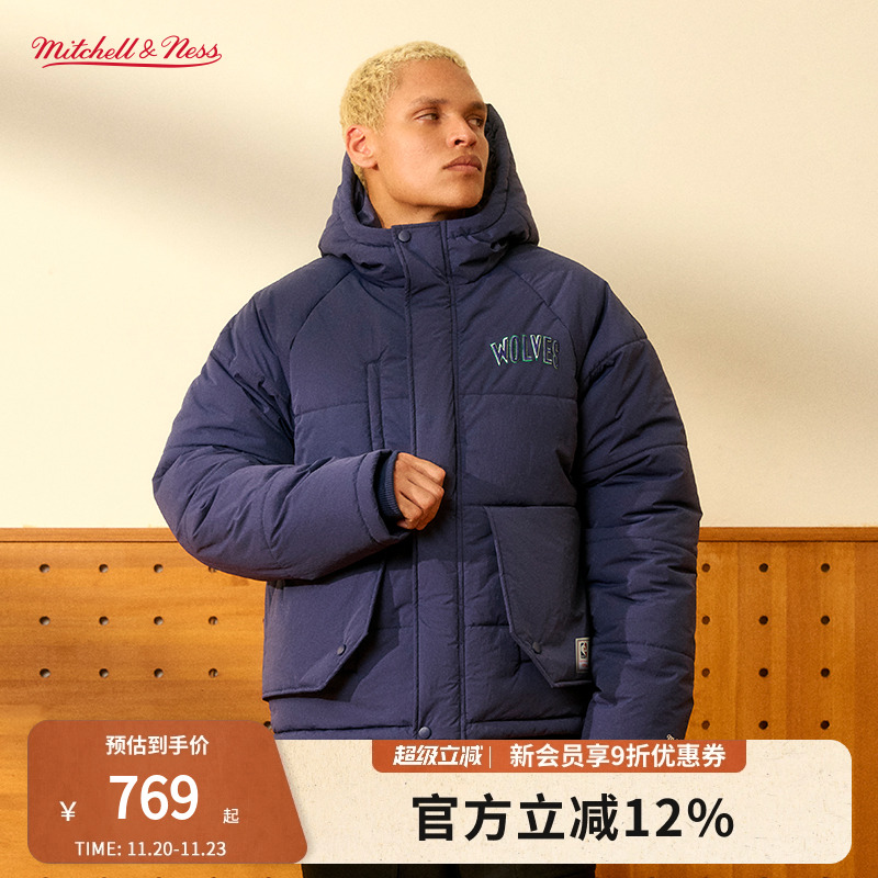 mitchell&ness复古棉服情侣款