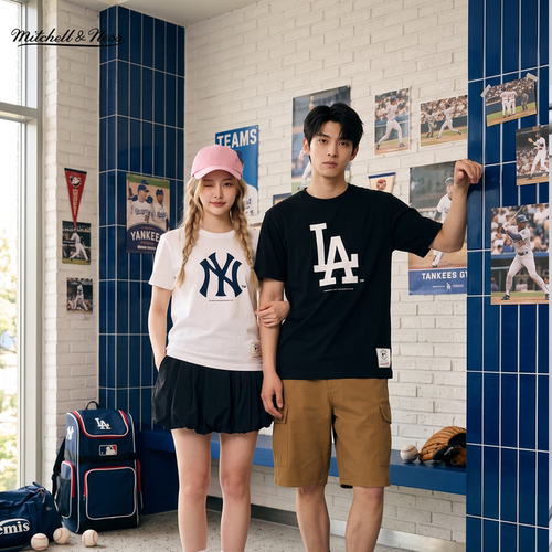 MNxMLB道奇洋基运动短袖T恤男女
