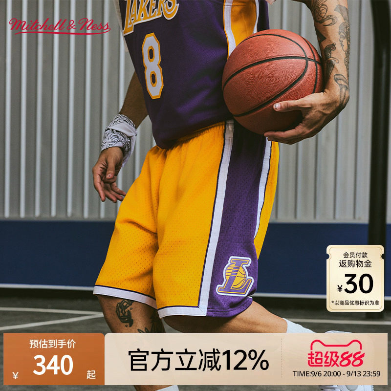 MN湖人队球裤集合美式潮流复古透气轻便篮球运动健身短裤男NBA