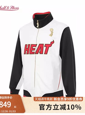 mitchell&nessNBA球队迈阿密热火秋冬白色Energy夹克外套男MN