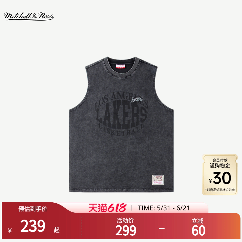 Mitchell&Ness背心26夏季新品湖人公牛运动健身无袖背心男女NBA