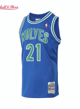 森林狼队加内特95-96赛季NBA官方MN复刻21号球衣SW球迷版