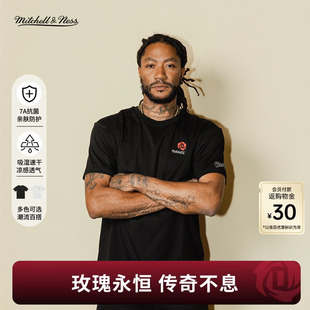 MN短袖 T恤公牛队罗斯抗菌速干凉感运动健身上衣男NBA 罗斯联名