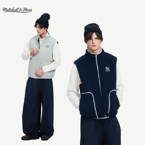 MNxMLB洋基队双面抓绒背心男女