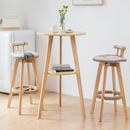 实木脚酒吧桌小圆桌子家用休闲简约阳台桌椅组合北欧高脚凳吧台椅