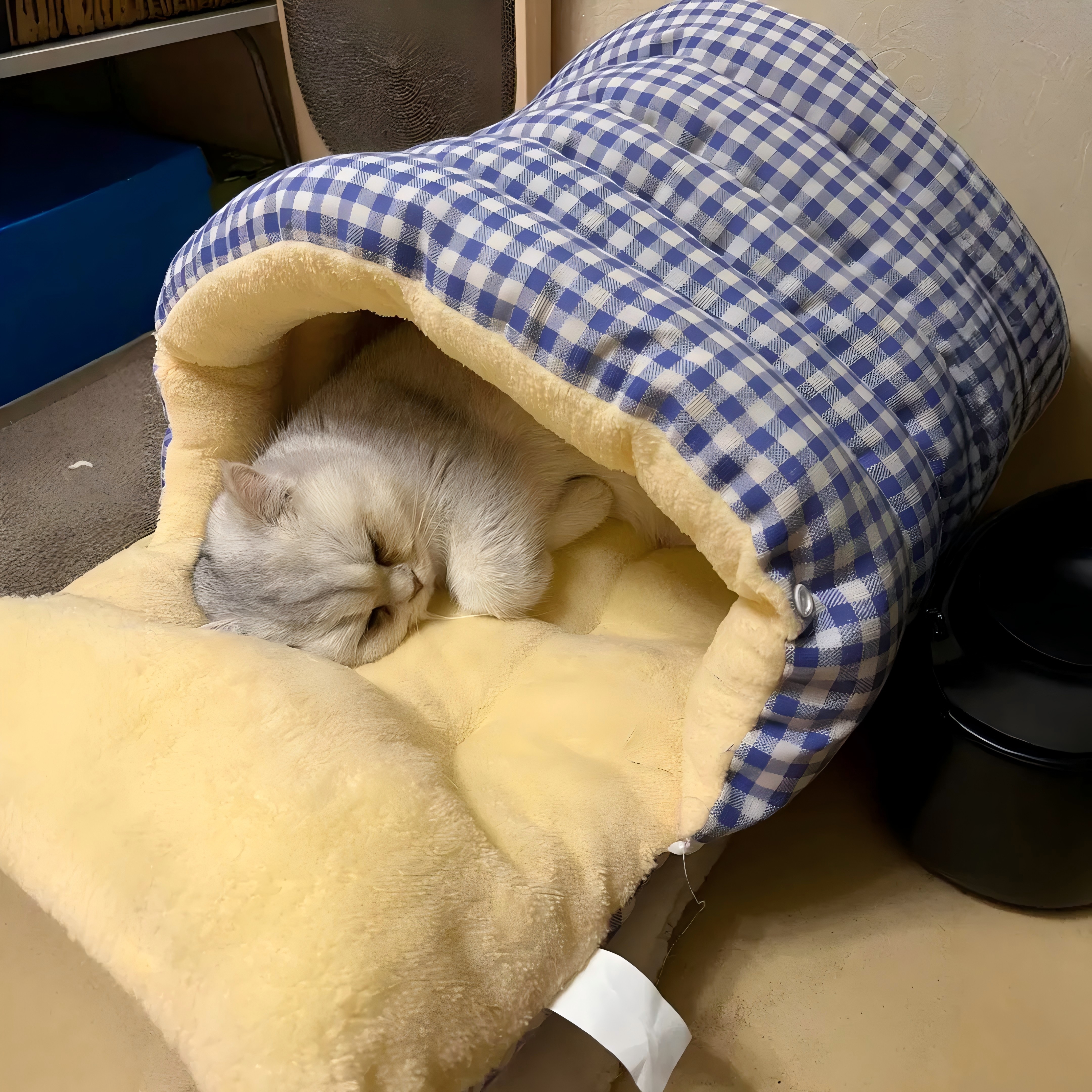 猫窝冬季保暖半封闭式可拆洗四季通用猫咪窝狗窝猫床猫屋幼猫窝垫