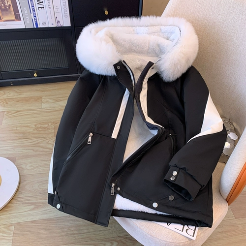 Флисовый пуховик, черная толстовка с капюшоном, зимняя куртка, изысканный стиль, подходит для подростков