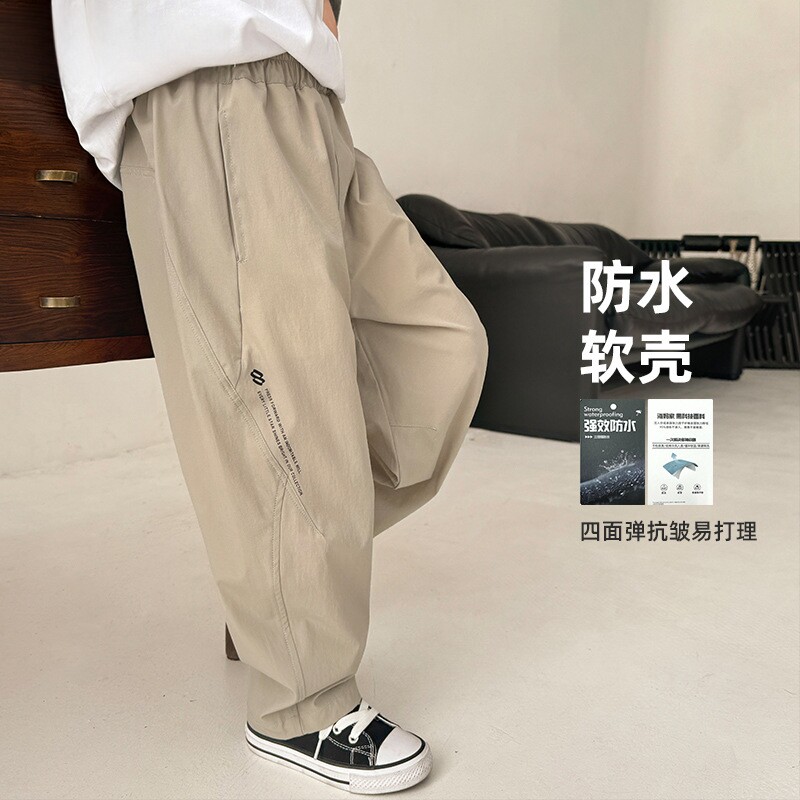 休闲裤春季新款男童韩版防水软壳休闲长裤春装登山裤中大童户外潮