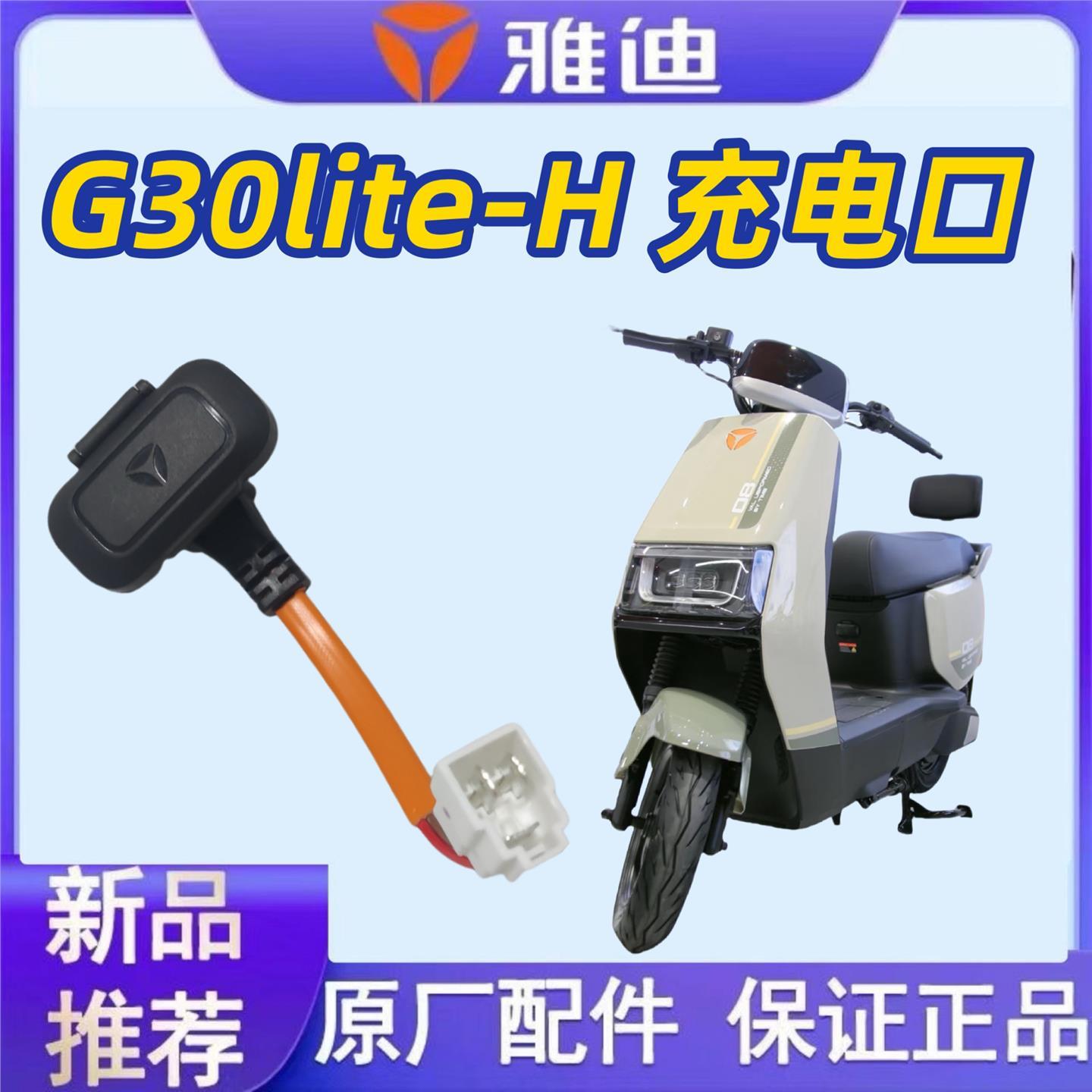 雅迪充电口G30lite-D冲电盖专用充电座G30lite-H充电头插