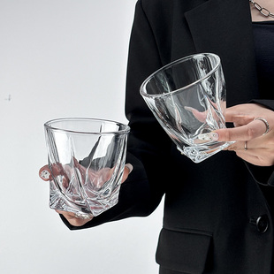 欧式威士忌酒杯洋酒杯子创意冰山啤酒杯家用古典ins北欧红酒酒具