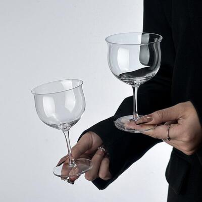 日式手工木村高脚杯玻璃杯高颜值鸡尾酒杯特调茶酒杯冷饮杯甜酒杯