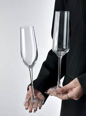 法式ins博主高脚香槟杯起泡甜酒杯浪漫红酒杯葡萄酒玻璃鸡尾酒杯