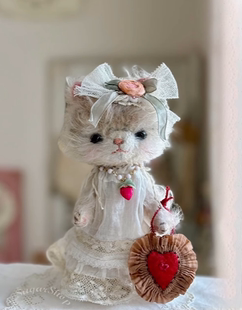 日本本土代购 泰迪熊手作艺术家关节玩偶毛绒草莓猫咪过家家抱偶