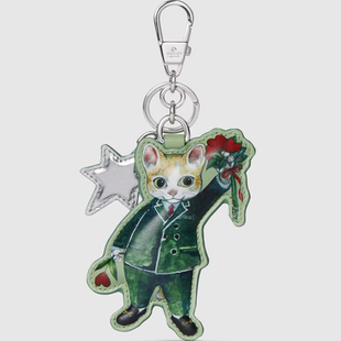 日本本土代购GUCCI 联名 樋口裕子 限量猫咪包挂件钥匙扣圣诞限定