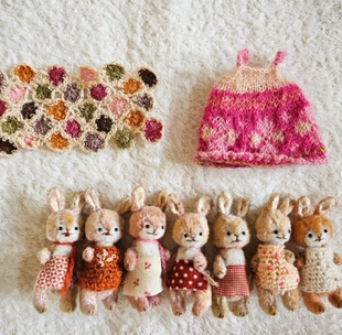 日本本土代购 泰迪熊艺术家毛绒玩偶过家家玩具小布抱偶微缩兔子