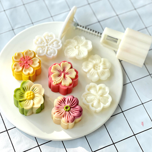绿豆糕压模立体樱花糕点模具2025新款 做冰皮月饼30g50g75g手压式