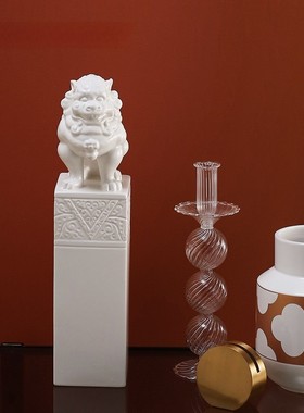 陶瓷狮子小众高级感摆件