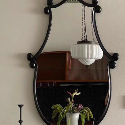 法式复古实木雕花卧室穿衣镜