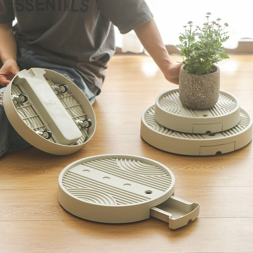 加厚隐形移动滑轮花盆底座托盘