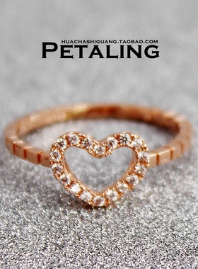 新款镀金超闪心形女镶锆石18K