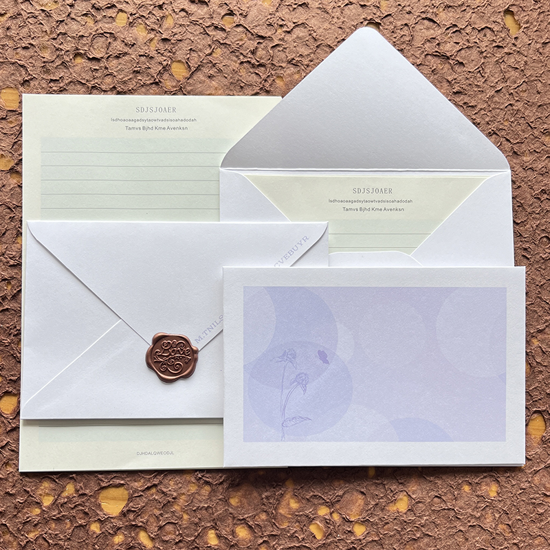 中西式浅紫信封信纸套装