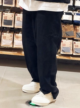 Okayama朋克Clean Fit重磅黑色Vibe牛仔裤宽松长款微喇叭裤脚开叉