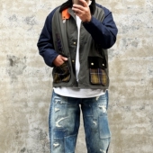 平替Barbou格子拼接多袋复古Vintage猎装 英式 血脉 外套夹克无腊