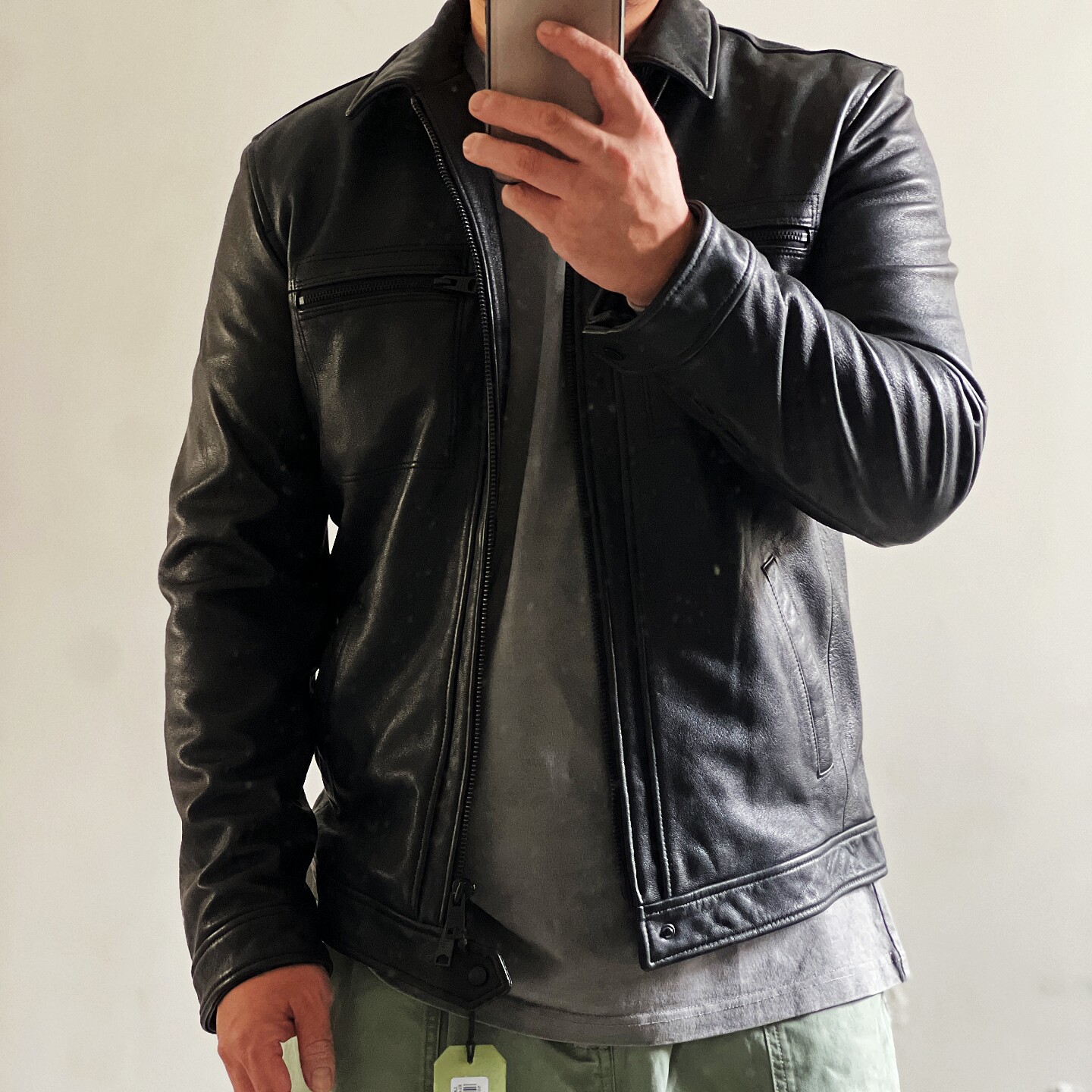 Brad Pitt同款AS英伦老钱风合身进口植鞣山羊真皮翻领皮衣粗犷潮