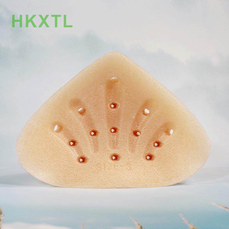 直通孔义乳全孔无膜轻质硅胶透气义乳三角形乳腺术后游泳运动6603
