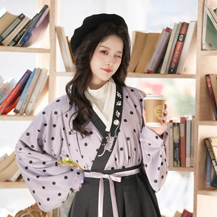 猫戏团团 清水溪汉初晋制交领垂胡袖松紧八破交窬裙春秋汉服女