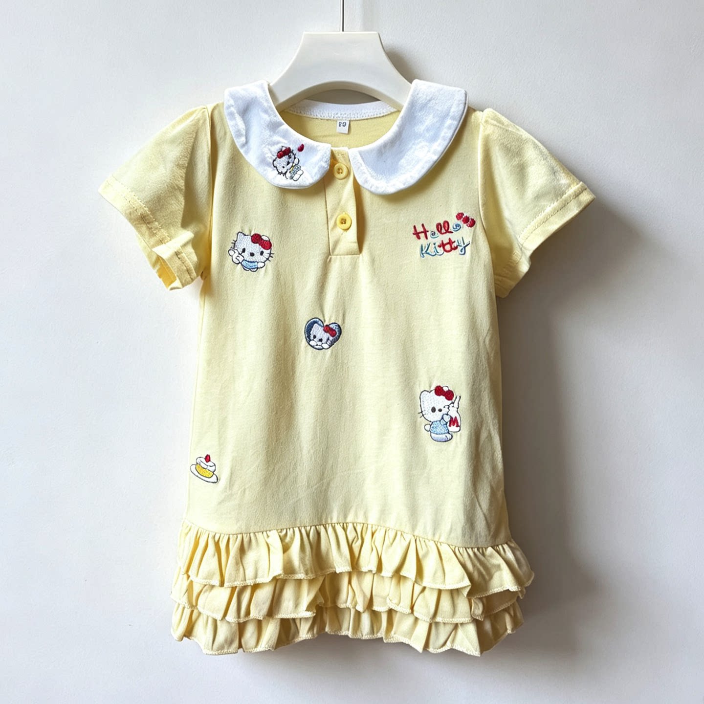 女童夏季洋气娃娃领连衣裙2026新款婴儿童短袖T恤POLO公主裙子潮