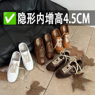 隐形内增高2026新款女鞋休闲平底马拉松徒步德训鞋阿甘鞋新色复古
