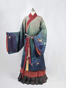 小神兽|待君归|直裰百迭裙狐小琰直身重工刺绣男女汉服宋长衫