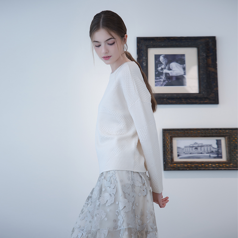 README羊毛混纺套头套头衫